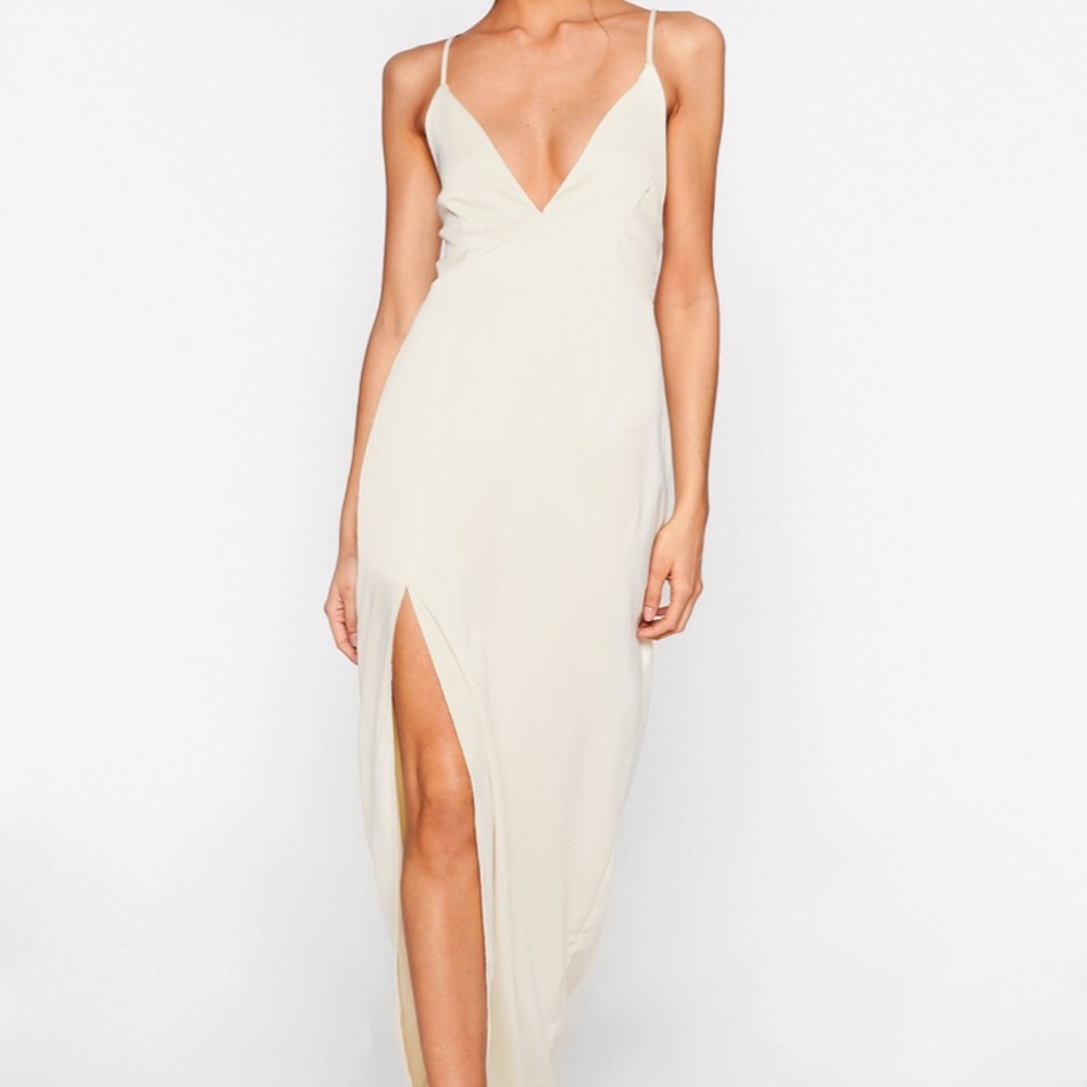 Nasty Gal Look at you Satin Maxi Dress Size 2